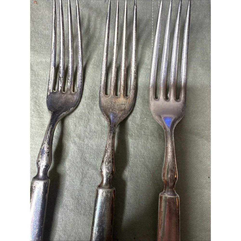 Rogers & Hamilton 12 Solid Handle Set Of 3 Dinner Forks 7 1/4
